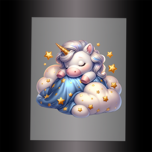 (DTF-1217) CLOUD SLEEPERS - UNICORN - Garment Transfer