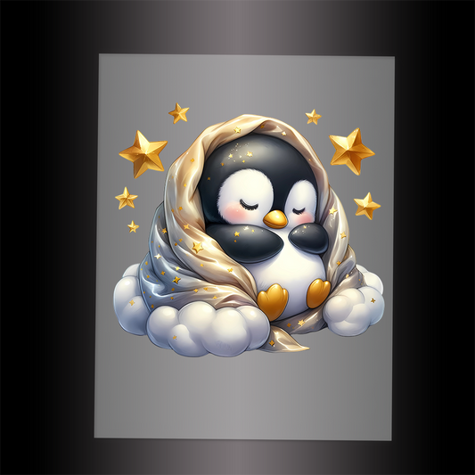 (DTF-1219) CLOUD SLEEPERS - PENGUIN - Garment Transfer