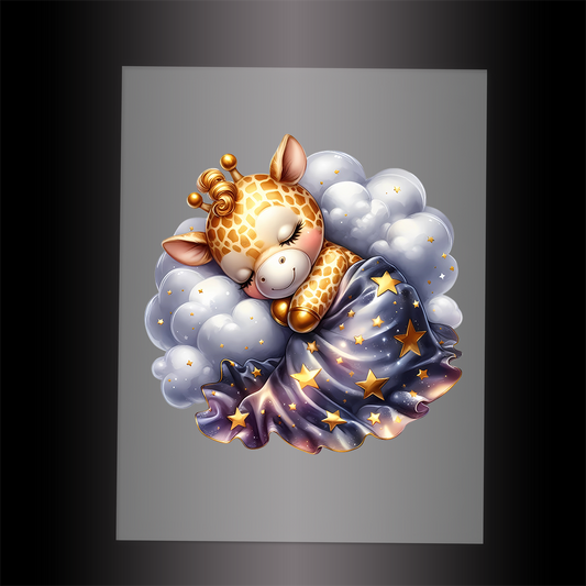 (DTF-1222) CLOUD SLEEPERS - GIRAFFE - Garment Transfer