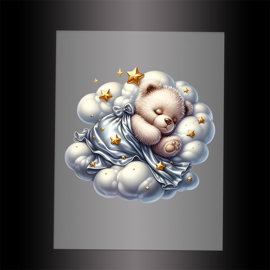(DTF-1225) CLOUD SLEEPERS - BEAR - Garment Transfer