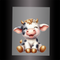 (DTF) BABY GOLD SPARKLE COW - Garment Transfer