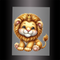 (DTF) BABY GOLD SPARKLE LION - Garment Transfer