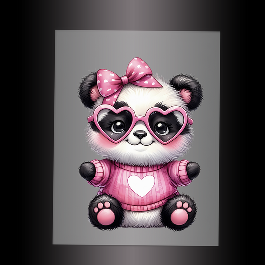 (DTF-1286) BABY PINK PANDA 1 - Garment Transfer