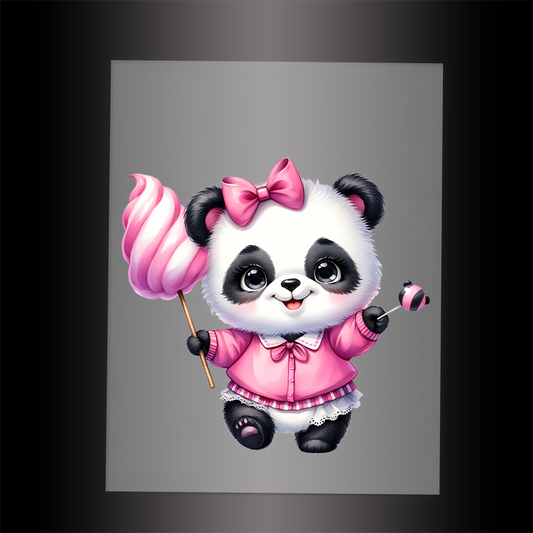 (DTF-1289) BABY PINK PANDA 4 - Garment Transfer