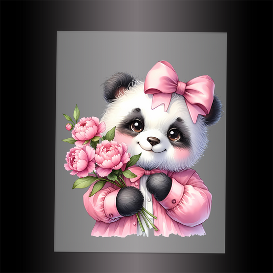 (DTF-1290) BABY PINK PANDA 5 - Garment Transfer