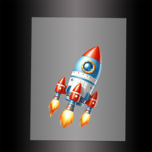(DTF-1299) TOY ROCKET - Garment Transfer