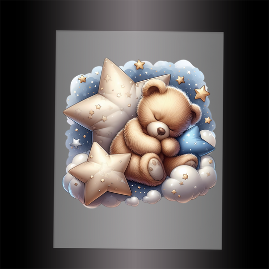 (DTF-1305) SLEEPING TEDDY 6 - Garment Transfer