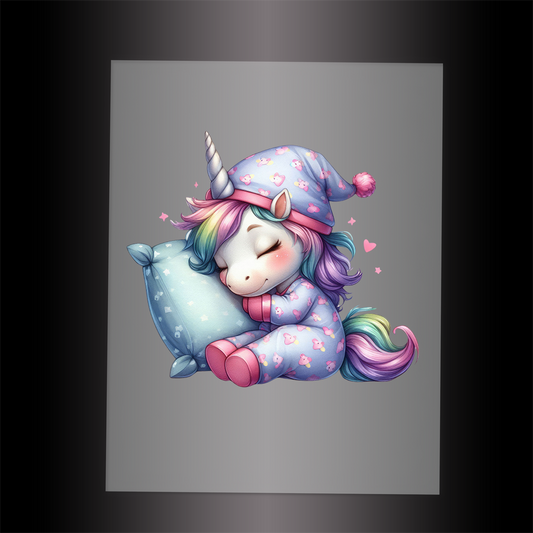 (DTF-1315) SLEEPING UNICORN - Garment Transfer