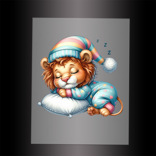 (DTF-1316) SLEEPING LION- Garment Transfer