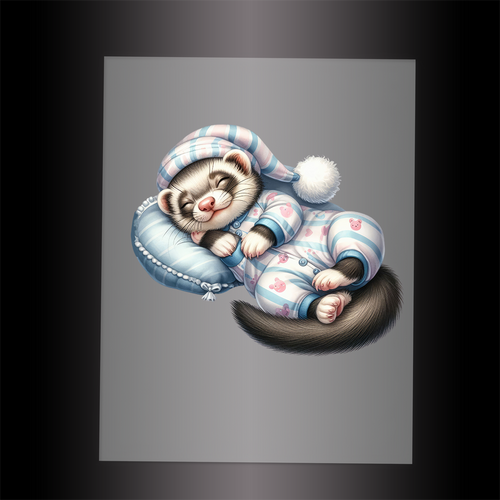 (DTF-1317) SLEEPING ANIMAL - Garment Transfer