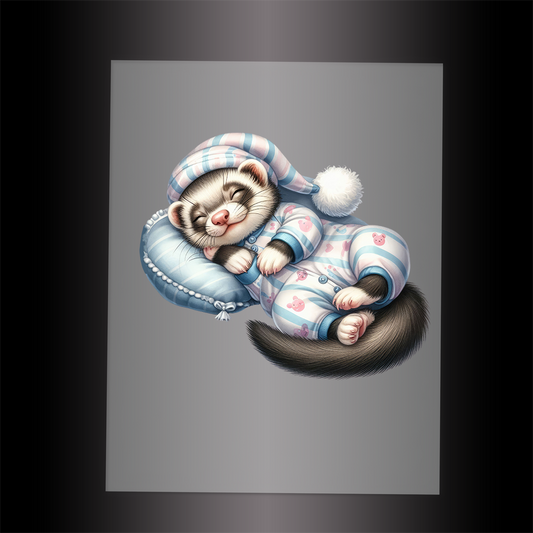 (DTF-1317) SLEEPING ANIMAL - Garment Transfer