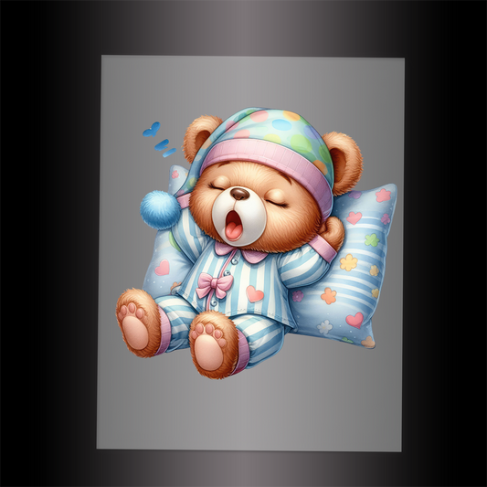 (DTF-1320) SLEEPING TEDDY - Garment Transfer