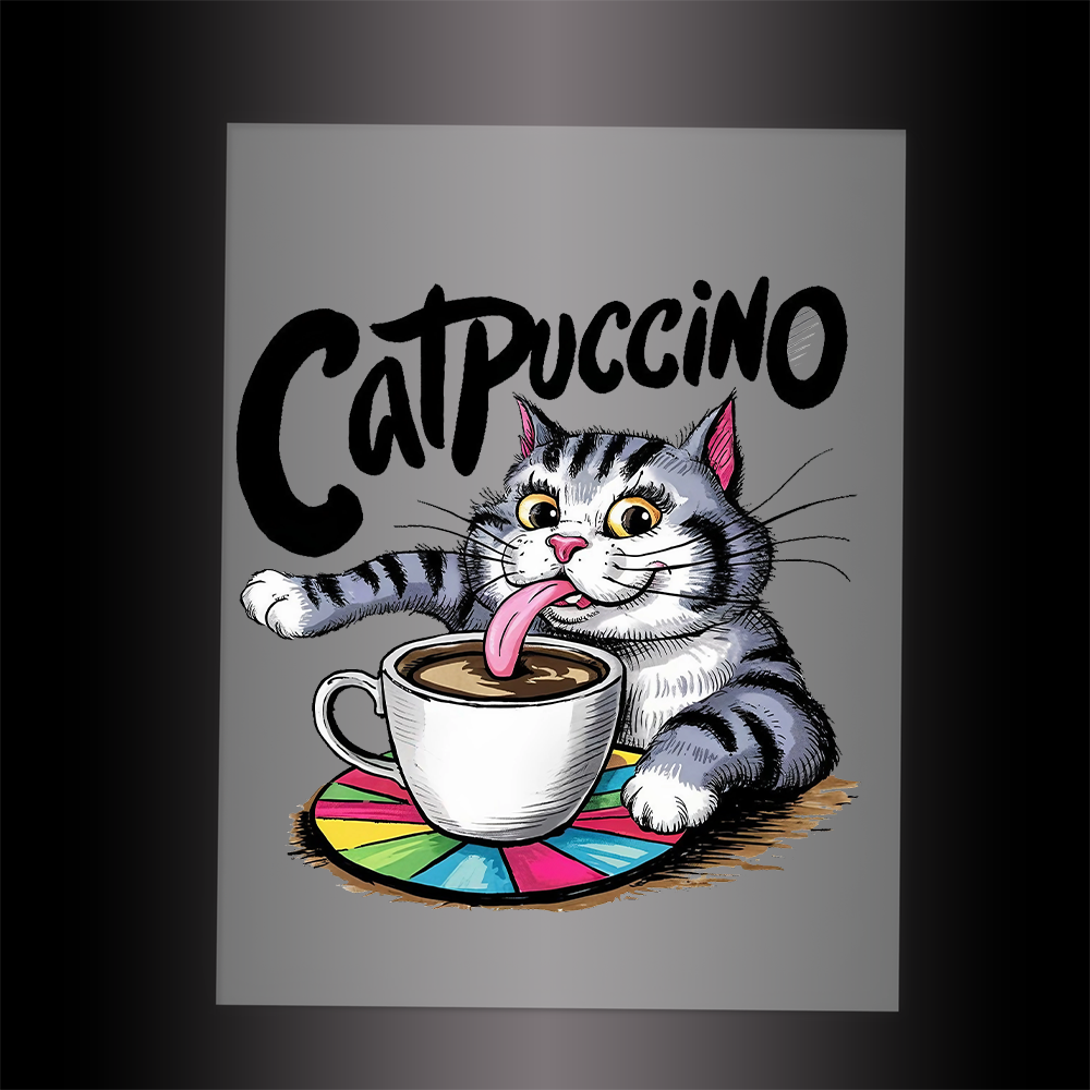 (DTF-235) CATPUCCINO- Garment Transfer