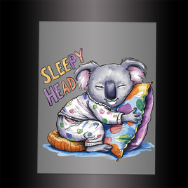 (DTF-236) SLEEPY HEAD - Garment Transfer