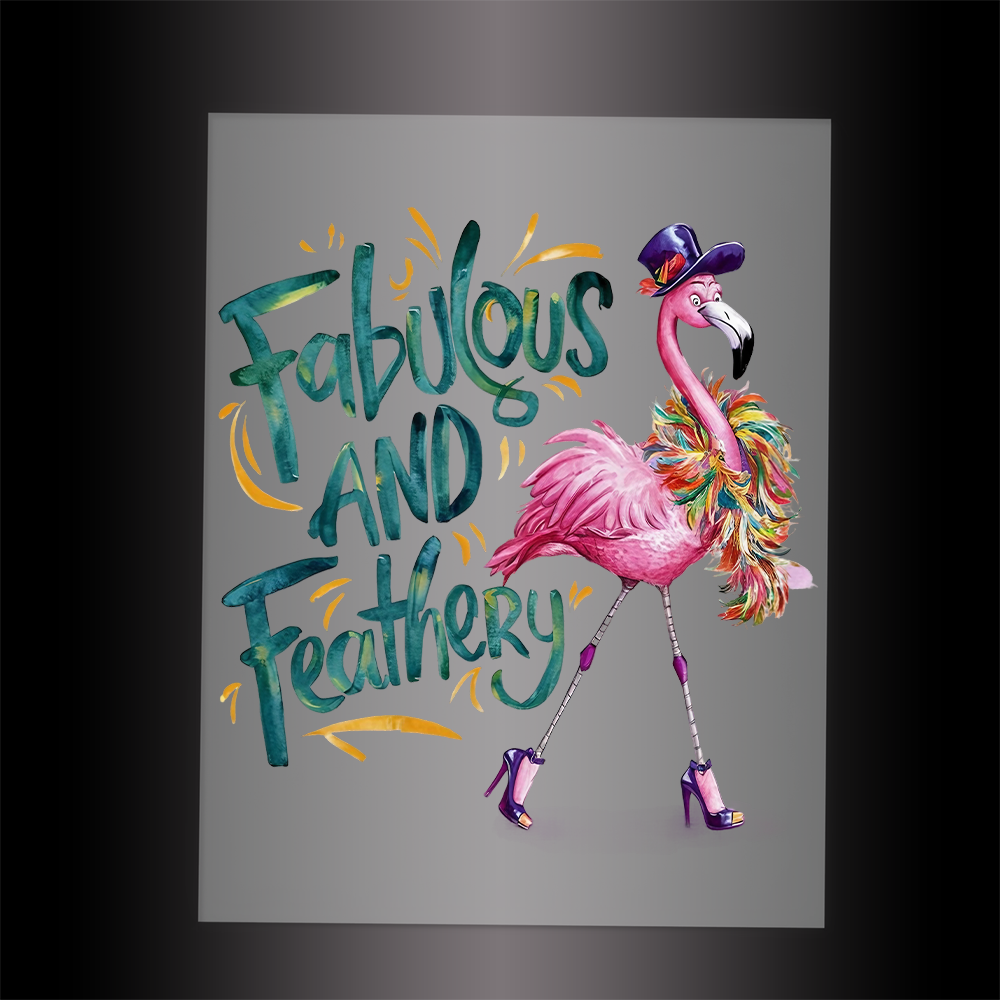 (DTF-243) FABULOUS & FEATHERY - Garment Transfer