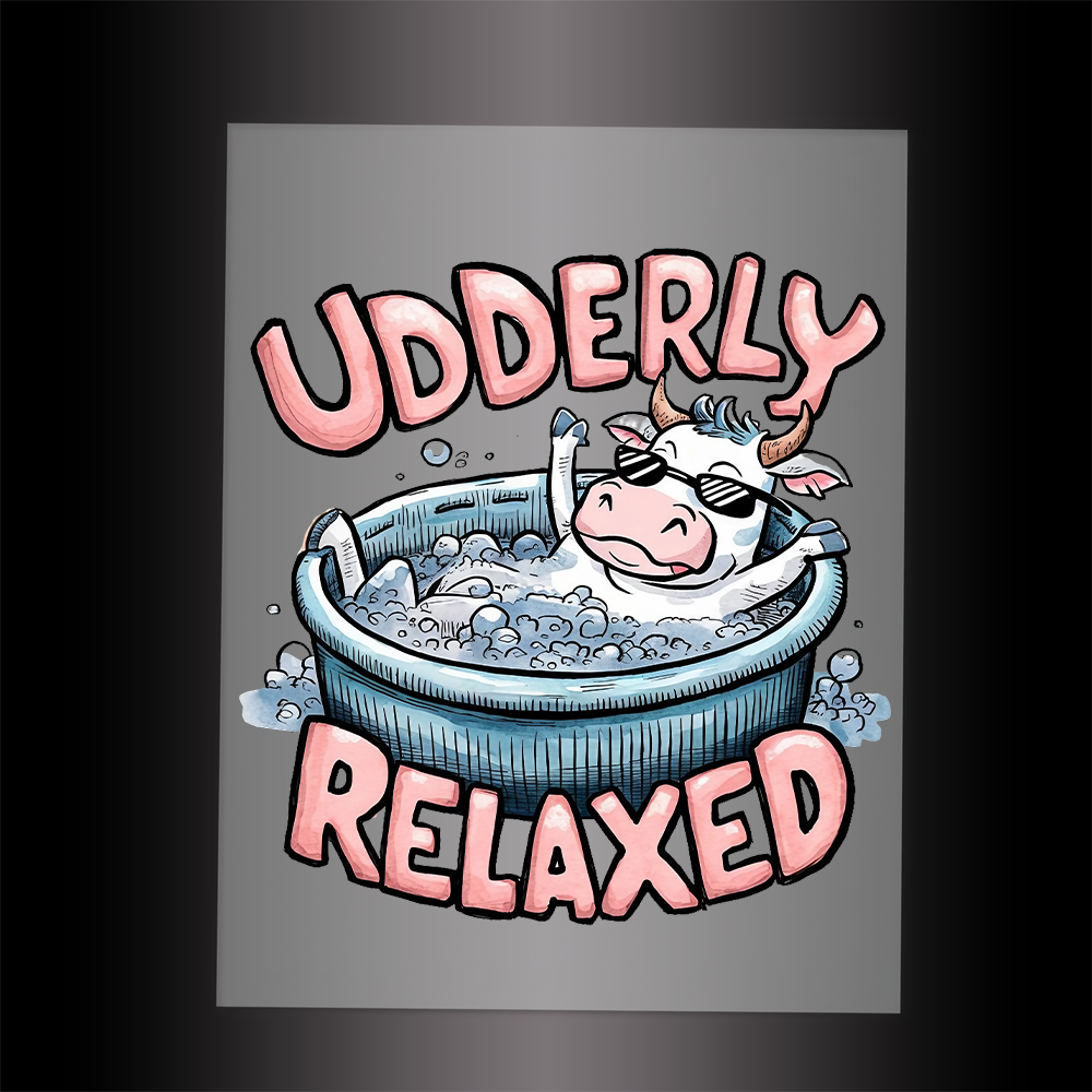 (DTF-246) UDDERLY RELAXED - Garment Transfer