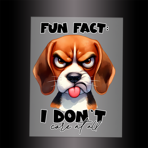 (DTF-754) FUN FACT 0 I DON'T CARE - Garment Transfer