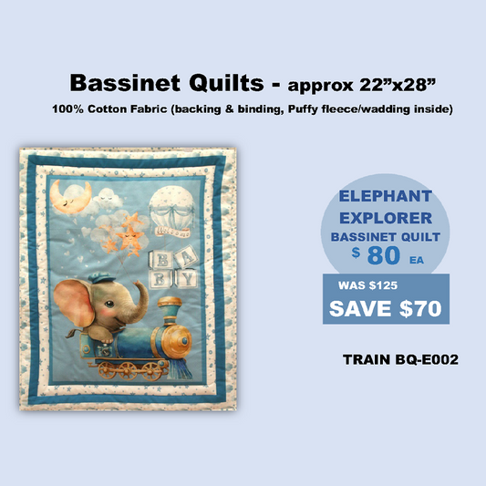 EXPLORER | ELEPHANT BASSINET QUILT