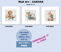 EXPLORER - Wall Art Canvas 6"x6" - SMALL