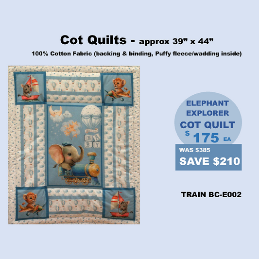 EXPLORER | ELEPHANT COT QUILT