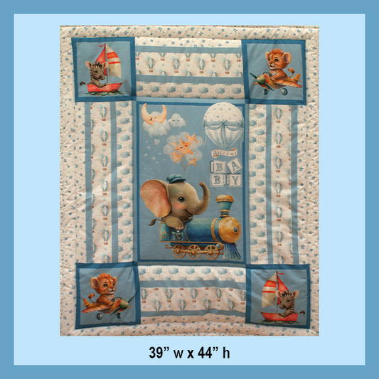 ELEPHANT TRAIN COT QUILT | EXPLORER COLLECTION