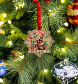 Hanging Ornament - Snowflake -  Christmas Bear