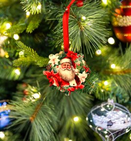Hanging Ornament - Snowflake -  Santa