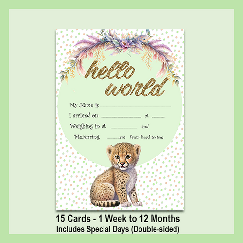 MILESTONE CARD SET - CHEETAH | JUNGLE COLLECTION