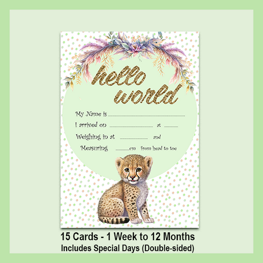 MILESTONE CARD SET - CHEETAH | JUNGLE COLLECTION