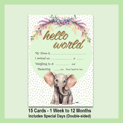 MILESTONE CARD SET - ELEPHANT | JUNGLE COLLECTION