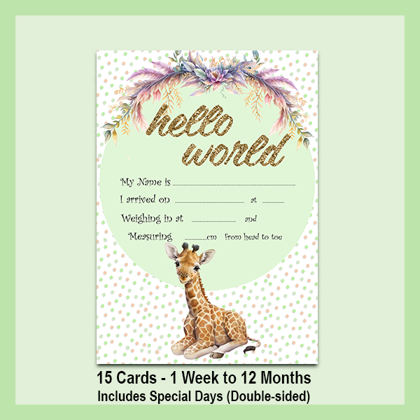 MILESTONE CARD SET - GIRAFFE | JUNGLE COLLECTION
