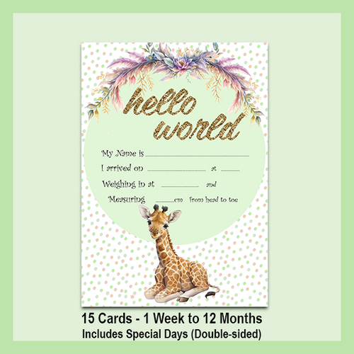 MILESTONE CARD SET - GIRAFFE | JUNGLE COLLECTION