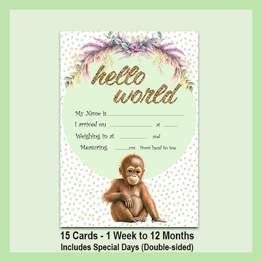 MILESTONE CARD SET - MONKEY | JUNGLE COLLECTION