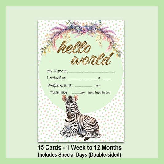 MILESTONE CARD SET - ZEBRA | JUNGLE COLLECTION