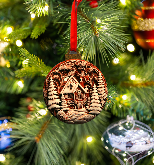 Hanging Ornament - Bauble - 3d Gingerbread House 2