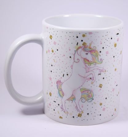 UNICORN MUG - GOLD & PINK SPLATTER