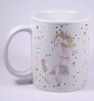 UNICORN MUG - GOLD & PINK SPLATTER