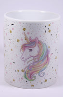 UNICORN MUG - GOLD & PINK SPLATTER