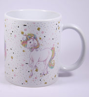 UNICORN MUG - GOLD & PINK SPLATTER