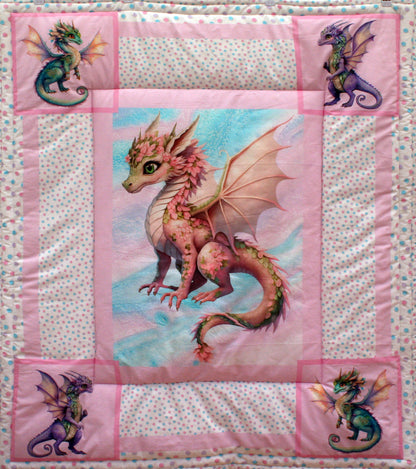 PINK COT QUILT | FAIRY DRAGON COLLECTION