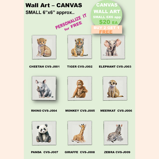 JUNGLE | Wall Art Canvas 6"X6" - SMALL