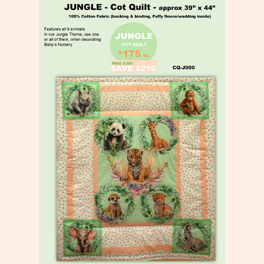 JUNGLE | ANIMALS COT QUILT