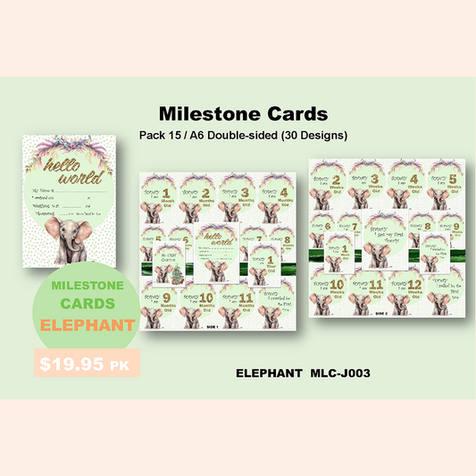 JUNGLE | ELEPHANT MILESTONE CARD SET