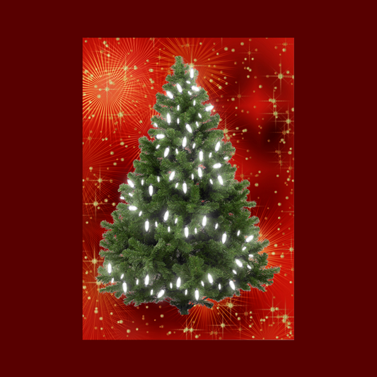 MEDIUM - RED/GOLD (40cm x 60cm) - Lights 50 WHITE