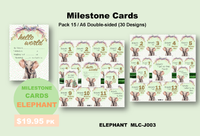 JUNGLE - ELEPHANT MILESTONE CARD SET