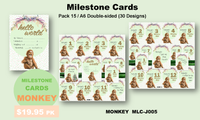 JUNGLE - MONKEY MILESTONE CARD SET
