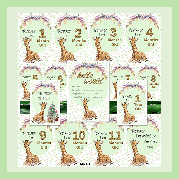 MILESTONE CARD SET - GIRAFFE | JUNGLE COLLECTION
