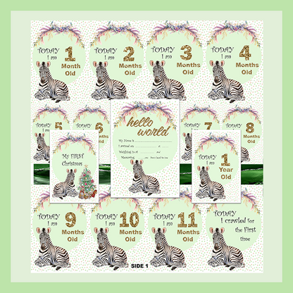 MILESTONE CARD SET - ZEBRA | JUNGLE COLLECTION