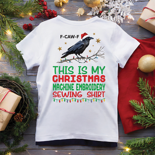 Christmas Sewing Crow 1 | T-SHIRT
