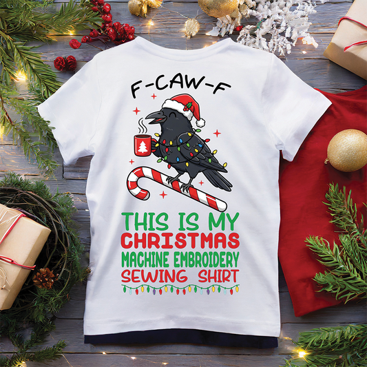 Christmas Sewing Crow 4 |  T-SHIRT